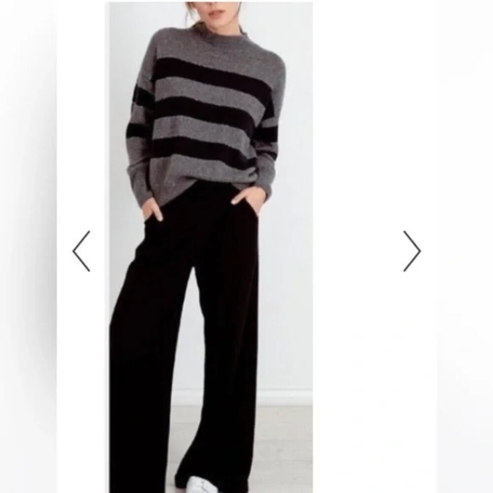 Rails / Ellise Charcoal Stripe Sweater Size Xs - image 3